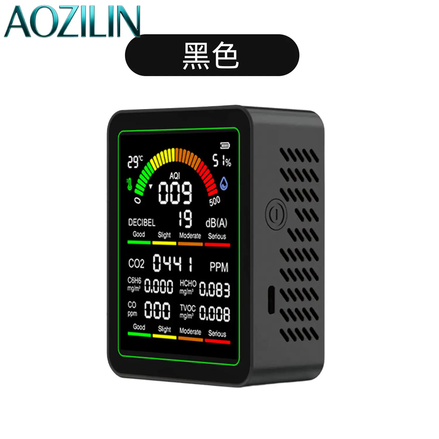 AOZILIN 15-in-1 Air Quality Detector CO2 PM0.3 PM10 Temperature Humidity WiFi Indoor Environment Monitor