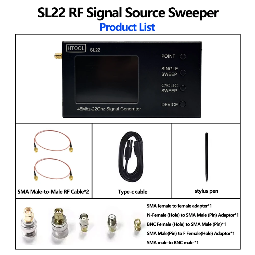 HTOOL LMX2820 SL22 RF Signal Source 45MHz-22GHz Swept High Frequency Low Frequency Sine Wave Signal Generator Джерело с