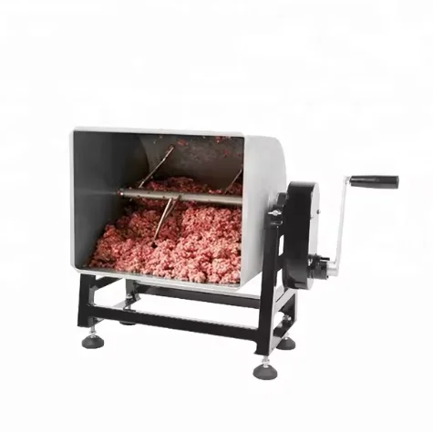 -ForWholesale Motorized Stainless Steel Rotatable Meat Mixer Machine for Commercial Catering Sausage Filling and Manual Mincer*