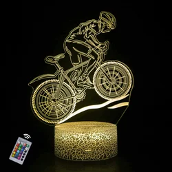 Nighdn Mountain Bike Night Light LED USB Tabel Lamp 16 color Changing with Remote Room Decor Birthday Gift for KidsBoys Man