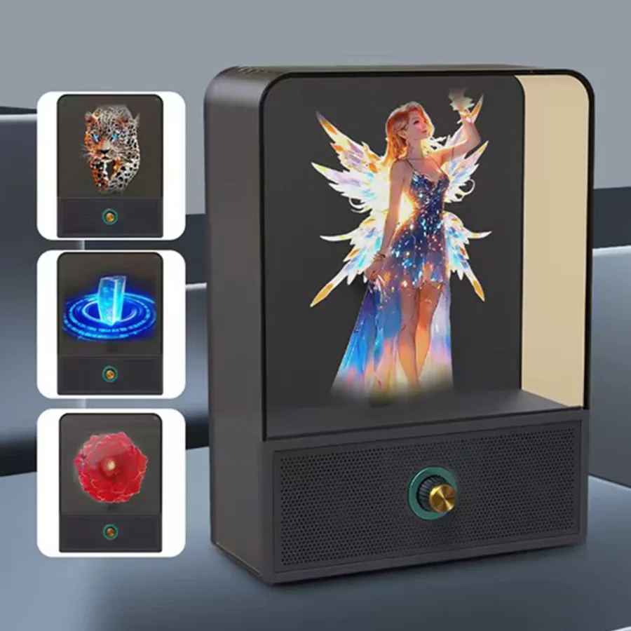 3D Holographic Interchangeable Animation Display Advanced Table Stereo Wireless Bluetooth Speaker Desktop Audio