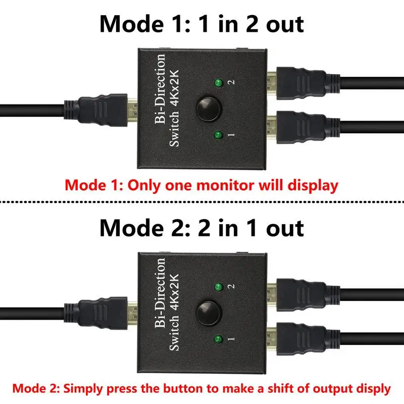 مقسم واجهة وسائط متعددة عالي الدقة ، 2 مدخل 1 مخرج ، 1 مدخل 2 مخرج ، 4K30HZ