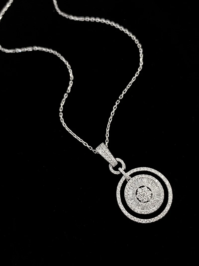 LUOWEND-Collier pendentif en or blanc 18 carats pour femme, véritable diamant naturel 0.70carat, design brillant de luxe, bijoux de fiançailles