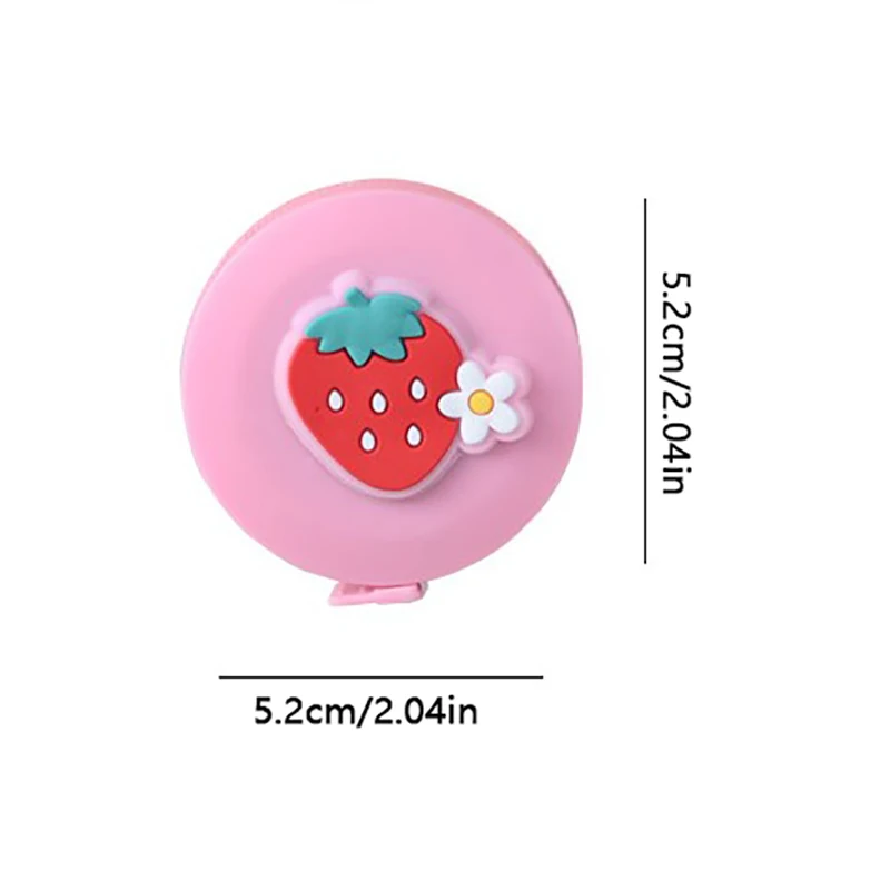 Mini ruban de dessin animé avec des fruits mignons, ruban d'animaux, multifonction, portable, règle souple, outil de mesure pour étudiants, gadget de couture