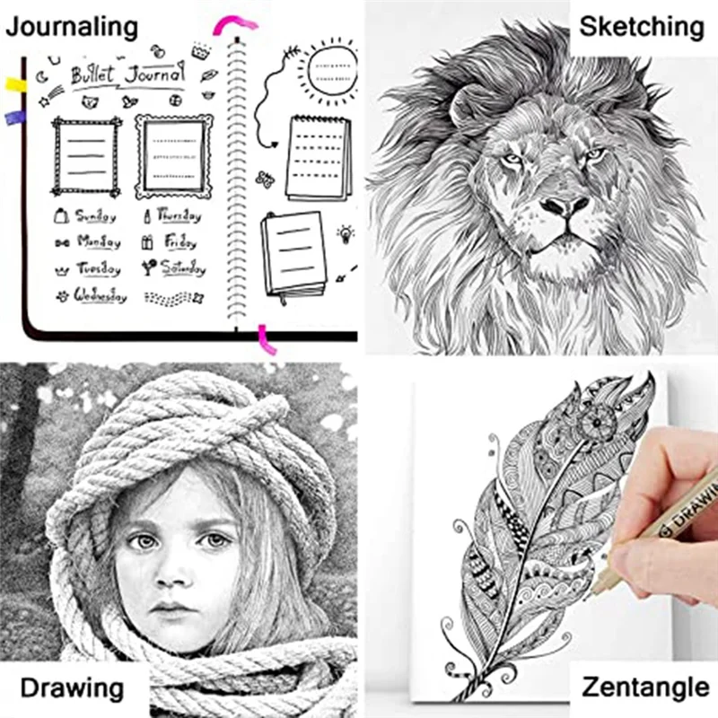 

E-Easy To Use-12 PCS Painting Art Pens Black Fine Line Waterproof Ink Set Art Supplies Markers Drawing Sketch Anime Watercolor