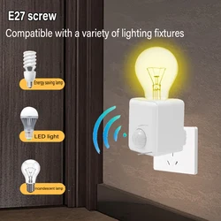 AC110-240V E27 Led Lamp Base with Motion Sensor PIR Human Induction Light Bulb Holder Socket Adapter Converter Adjustable
