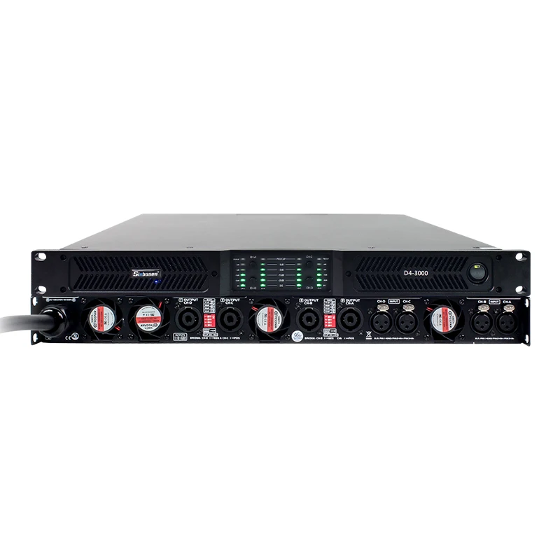 D4-3000 Class D 4 Channel 2 Ohms Stable Work 3000 Watts Power Amplifier