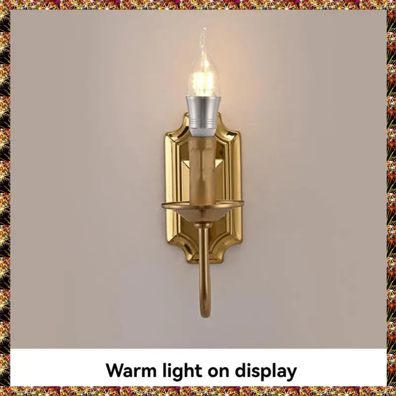 BTCL-candelabro Vintage de 3W, aplique de pared con Base E14, lámpara de pared de Metal para accesorio, dormitorio, sala de estar y pasillo