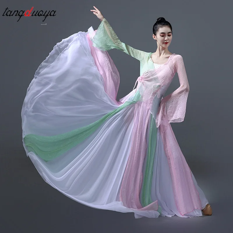 Women 720degree classical dance dress Women training suit big skirt performance suit antique style performance Elegant dress