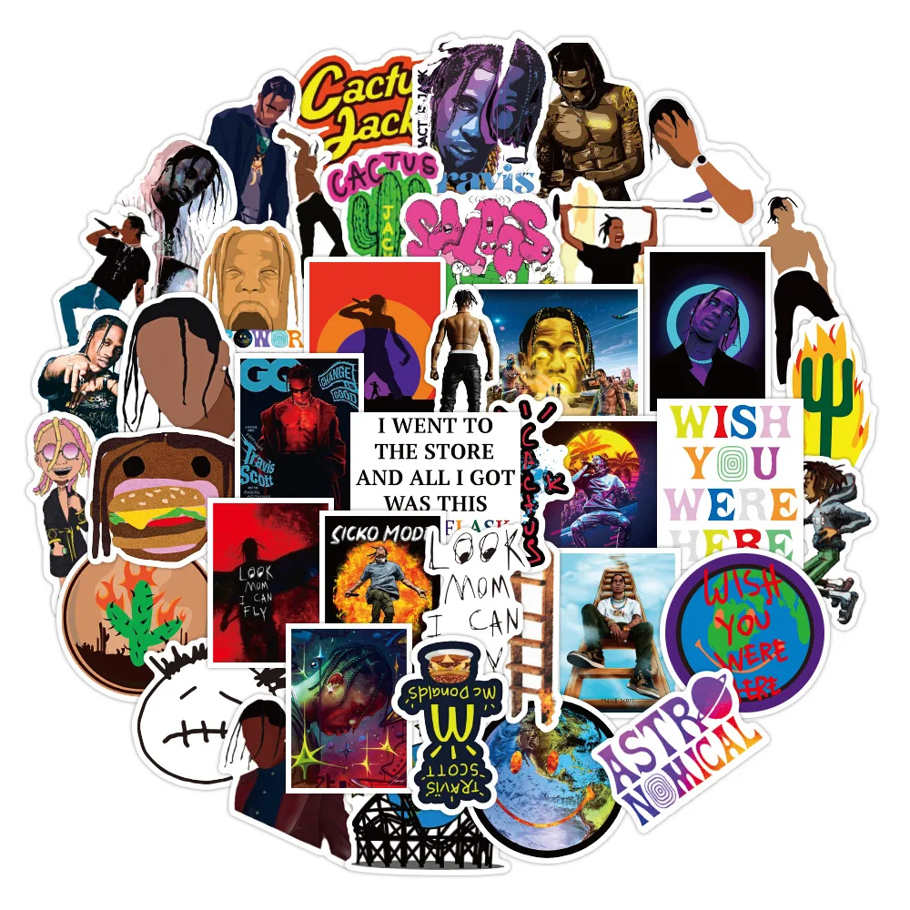 50pcs Mocote Stickers Creative Hip-hop DIY Decorative Mobile
