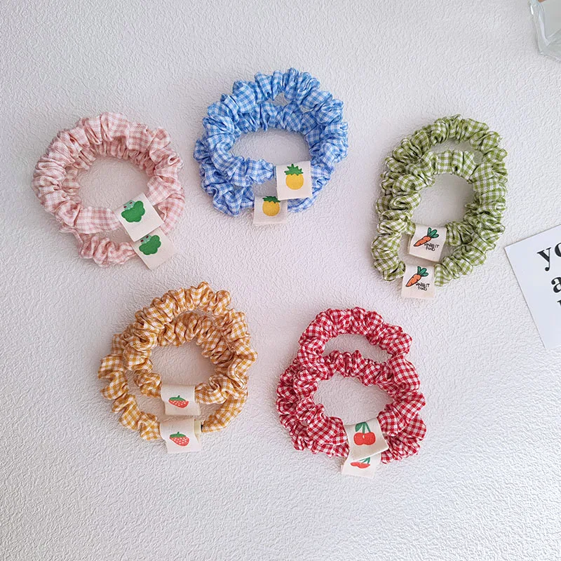 2PC Fruit Cherry Strawberry Elastic Hair Bands Rubberband Women Girls Kids Children Hair Ties Rope for Hair Accessories Scrunchy