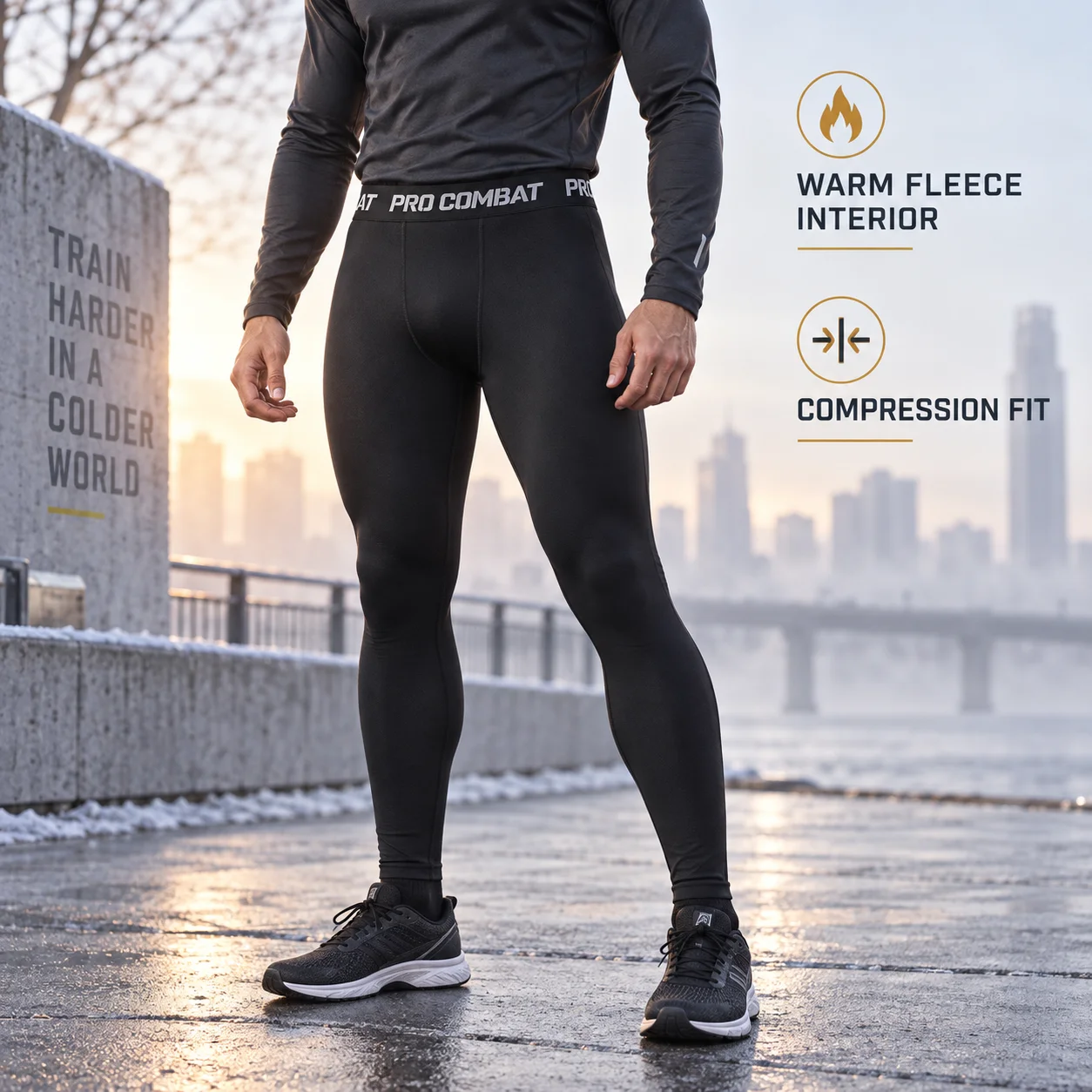 1/2/5 Pack Men's Thermal Compression Pants Fleece Lined Athletic Leggings Stretch Base Layer Winter Gym Training Fitness Workout