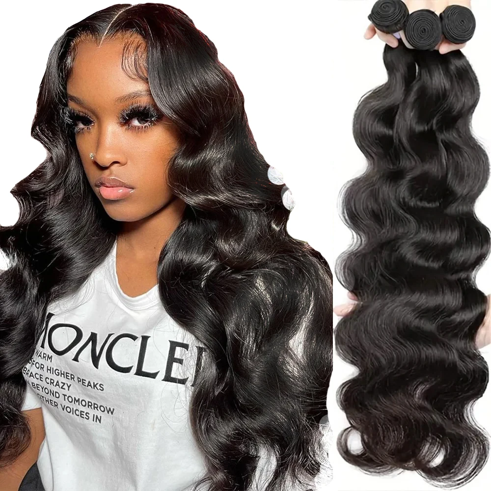 FASHOW Body Wave Hair Bundles Peruvian Hair 28 30 32 Inch Human Hair Bundles Black Fashion Body Wave Sew-in Hair Weaves For Sale