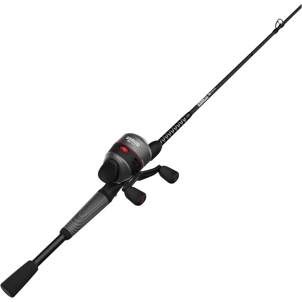 

Durable E-Glass Spincast Fishing Rod Combo, Comfort Grip Handle, Quickset Anti-Reverse with Bite Alert