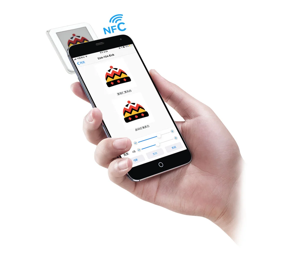 154インチ-パッシブnfc搭載e-paper-g-、赤-黄-黒-白の4色表示、バッテリー不要、ワイヤレス給電