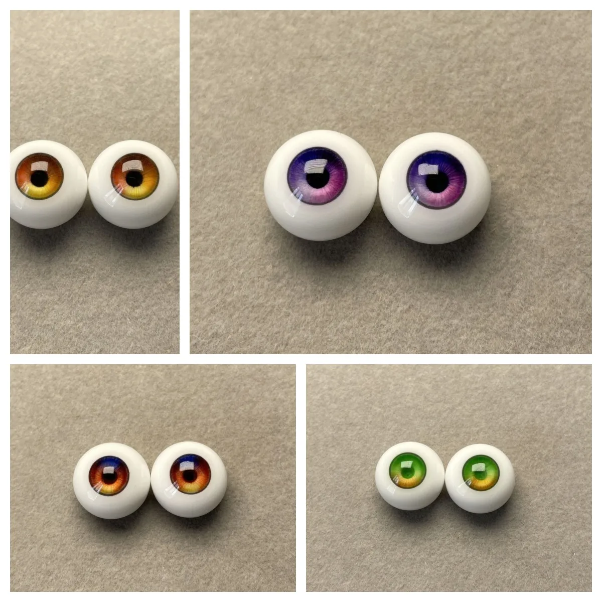 12/14/16mm Doll Eyes for 1/3 1/4 1/6 Bjd Doll Plaster Eyeball Human Realistic Stereoscopic Girl Toys Dress Up Doll Accessories