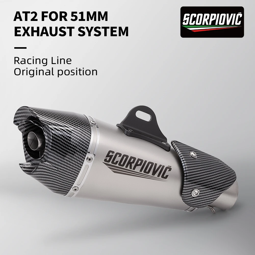 

Suitable for MT09 CBR650 NC700 CBR650R MT07 R3 AT2 51mm motorcycle stainless steel rear exhaust pipe muffler