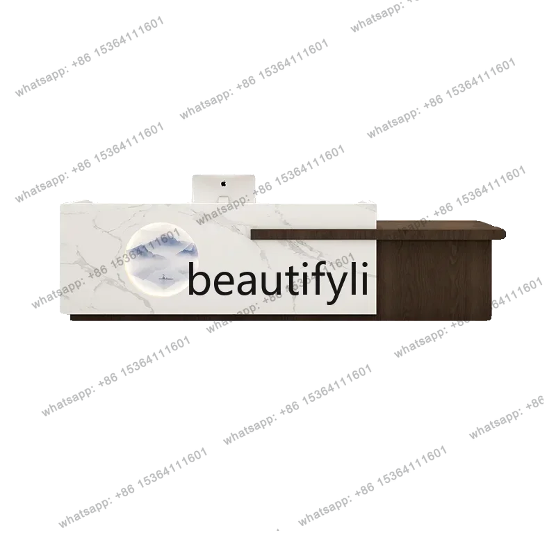 D30Medieval style checkout page counter integrated beauty salon physiotherapy health center retro, reception desk