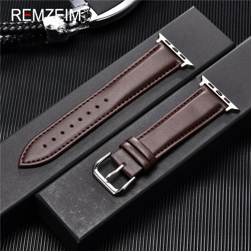 Herren Business PU-Leder Smartwatch-Armband für Apple Watch 38/40/41/42/44/45/46/49mm für iWatch 1-11 SE Ultra 3 2 Handgelenksband – Detail 5