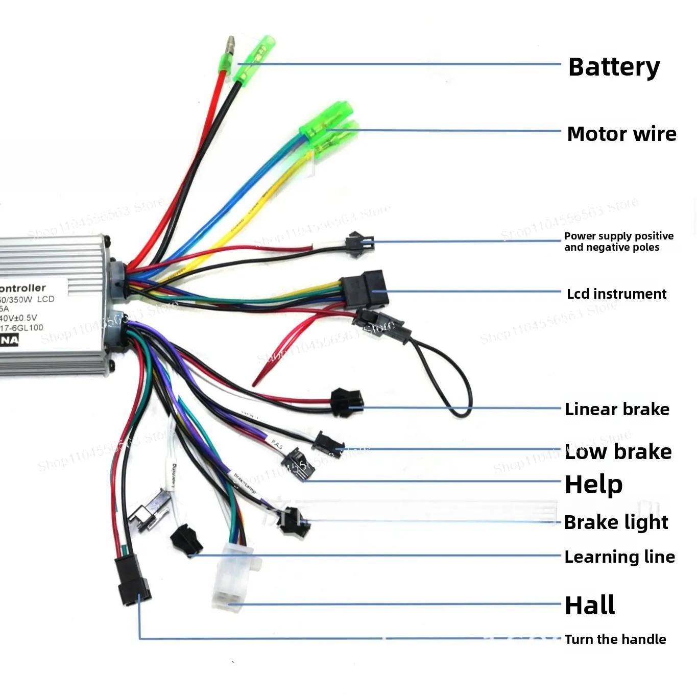 وحدة تحكم بدون فرش للدراجة الإلكترونية 250 وات/350 وات، شاشة ملونة S866 لأنظمة بطارية ليثيوم الجبلية والسكوتر #3