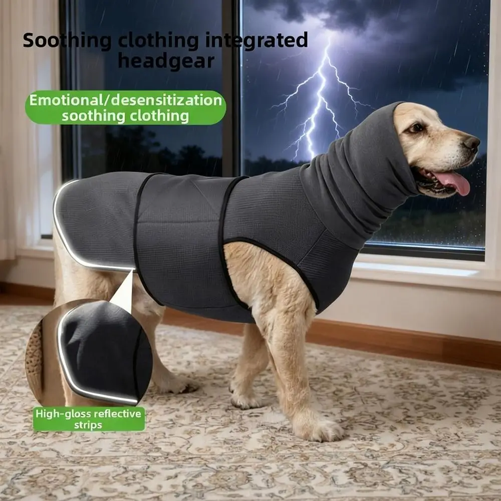 

Elastic Dog Anxiety Vest Reflective Warm Dogs Calming Jacket with Hoodie Comfortable Dog Soothing Clothes Anxiety Situations