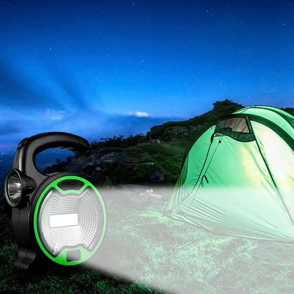 Potente linterna LED COB con mango, linterna de emergencia para acampar, luz de trabajo de bolsillo pequeña multifuncional para noche al aire libre