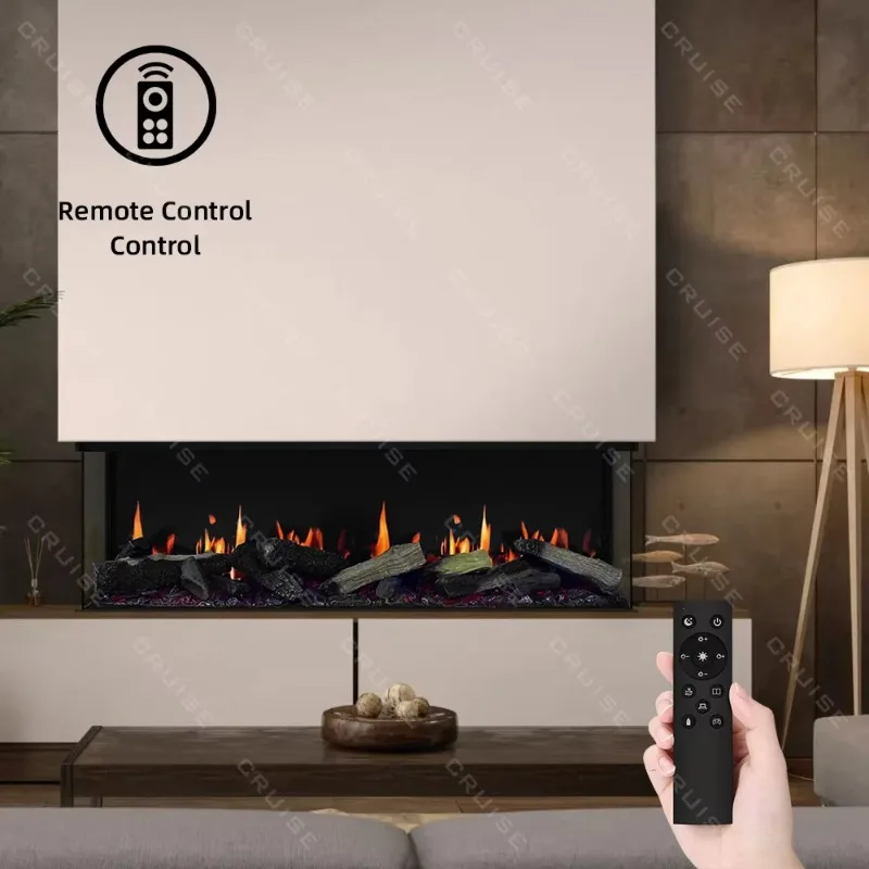 CRUISE Modular Installation Possible Synchronization Of Burning Wood Sound And Picture 1250mm New 3d Holographic Fireplace
