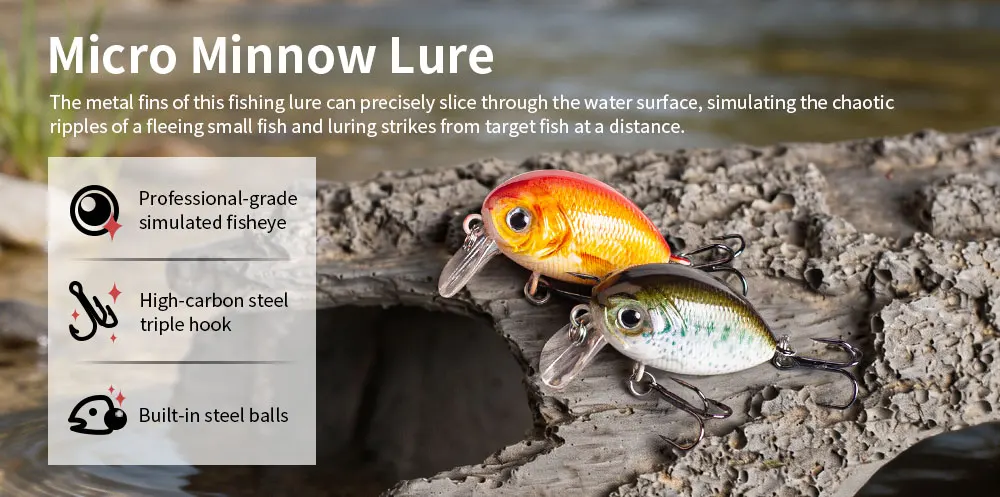 Mini-Crankbait 40mm 4g Schwimmender Micro-Wobbler Geräuscharme Angelköder für Süßwasser Harte Künstliche Minnow-Bass-Köder – Detail 2