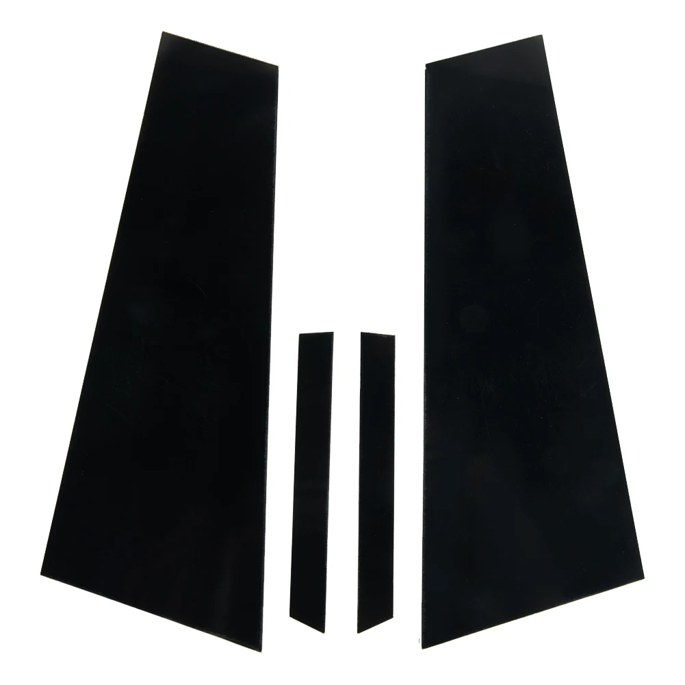Auto Accessories Car Pillar Window Trim Glossy Piano Black Left Right 4pcs ABS Anti-Collision Rubber Auto Parts Decorative Strip
