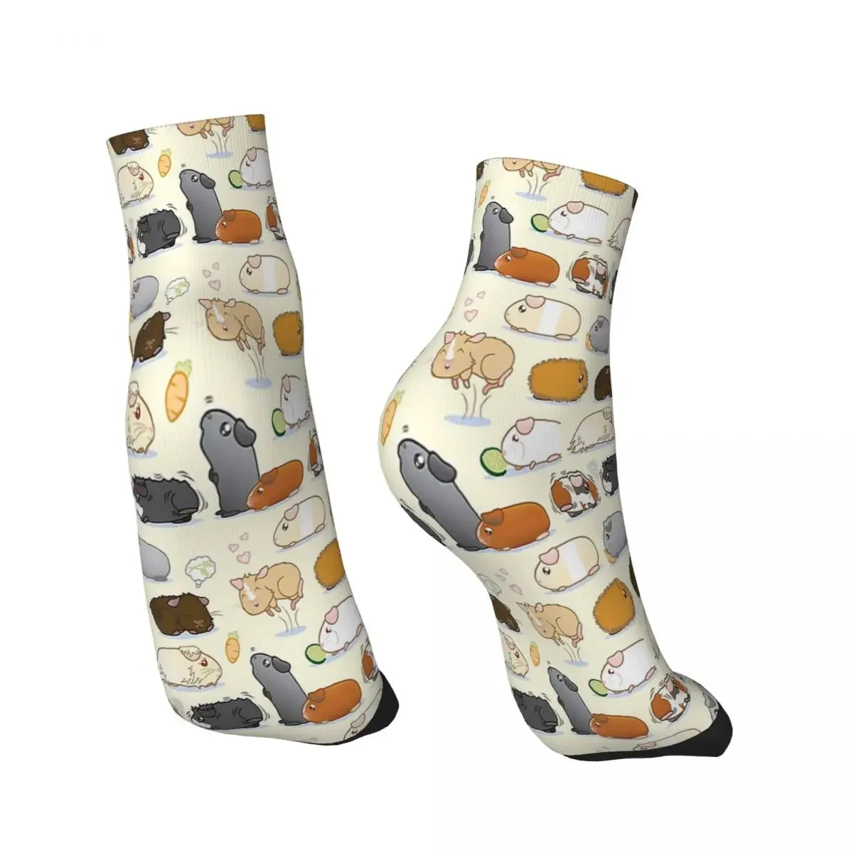 Guinea Pig Hamster Show Off One's Cleverness Ankle Socks Male Mens Women Autumn Stockings Printed