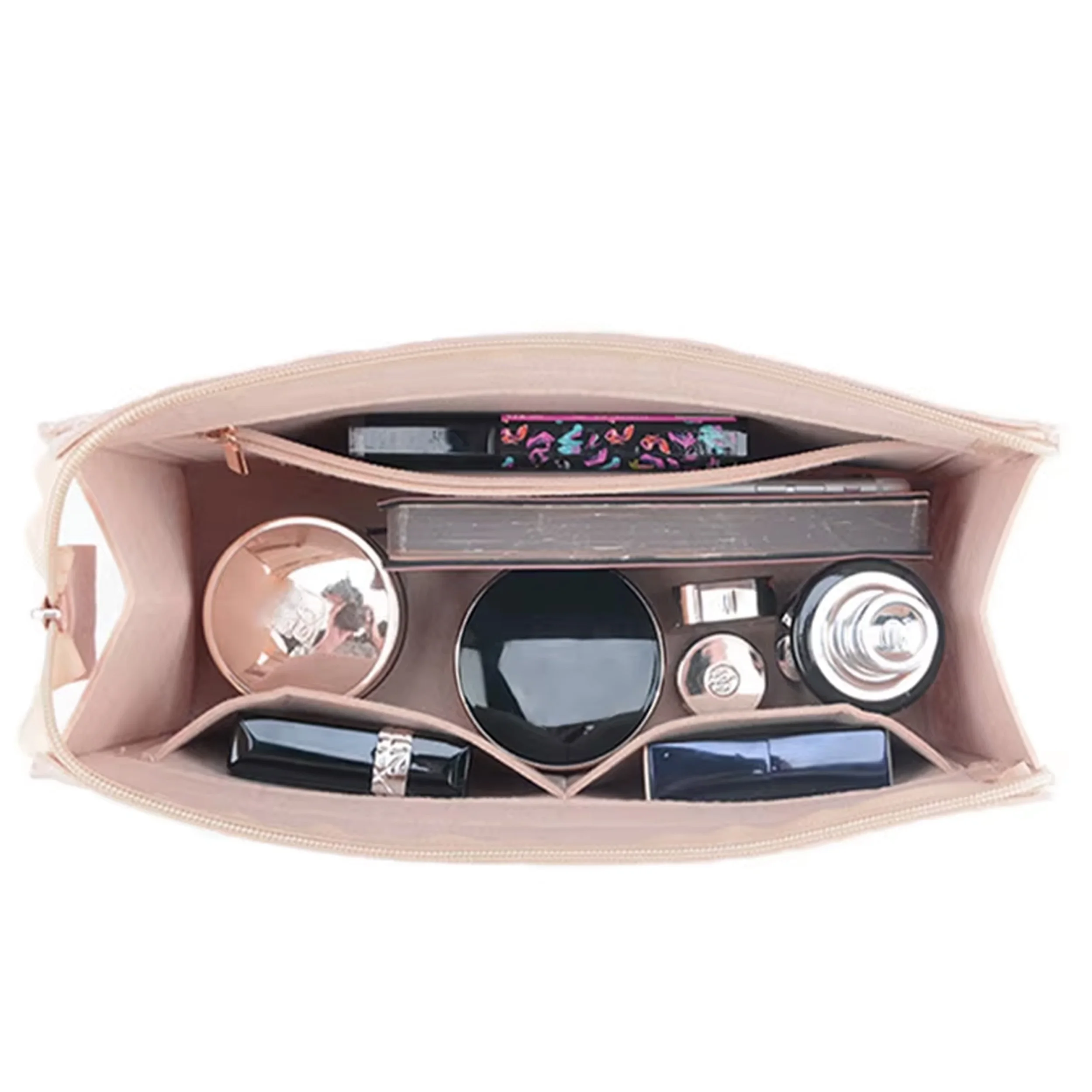 إدراج منظم المحفظة، منظم حقيبة اللباد متعدد الجيوب لحقيبة اليد ومنظم المحفظة