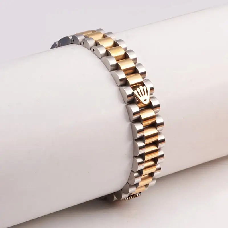 

Mens18K Gold Plated Adjustable Designer Inspired Thick Strap Bracelet Wrist Strap Stainless Steel Fashion Accessories Bracelet