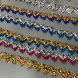 1 Meters 3.8cm Red Blue Golden Silver Silk Ribbons Webbing Handmake Diy Craft Lace Trims Dresses Curtain Sewing Accessory Flower