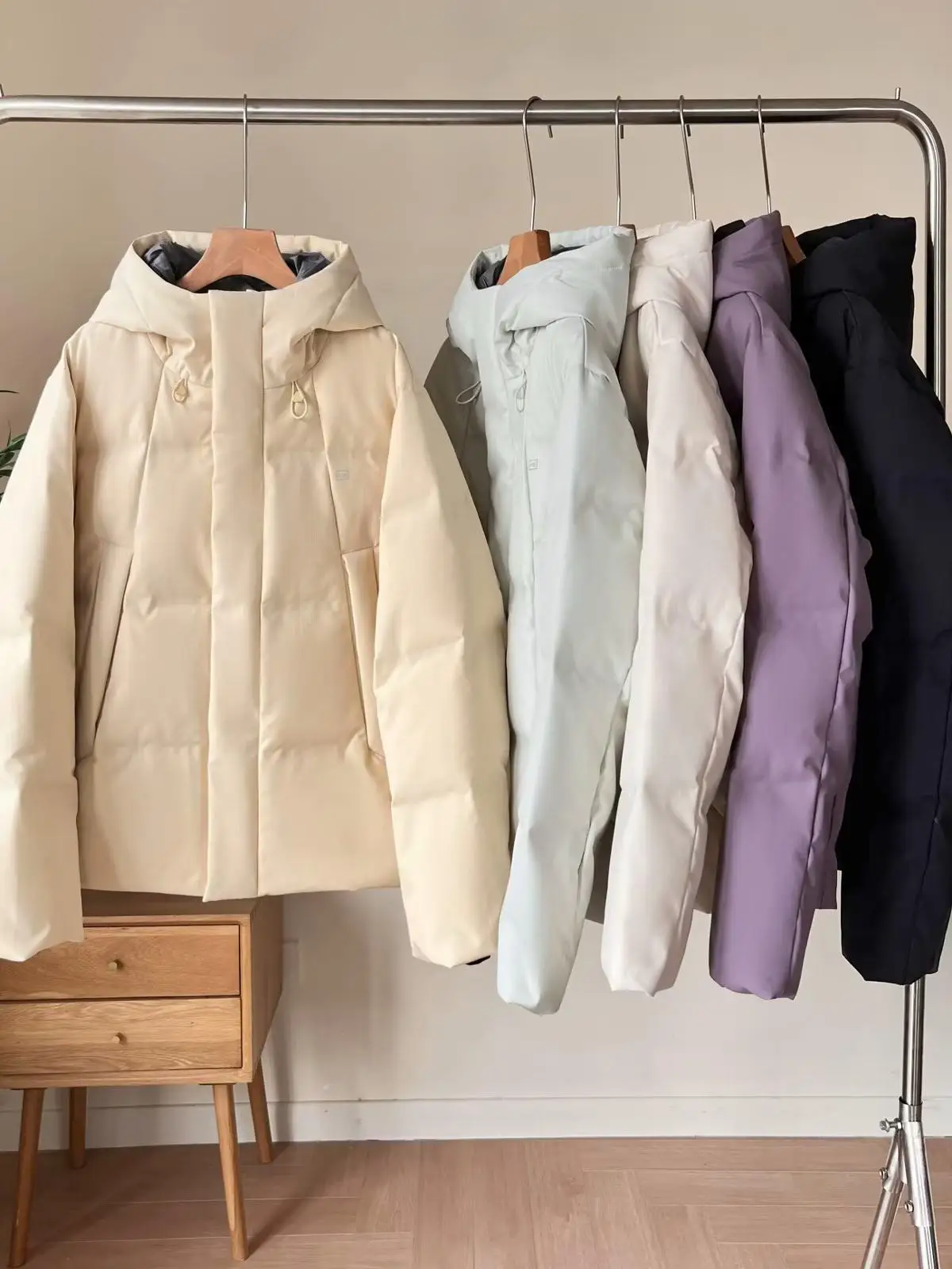 

Women's Hooded Puffer Jaet Cloud Sensation Bread Sle Thi Warm Casual Coat Windproof Coldproof Regular Length down Jaet