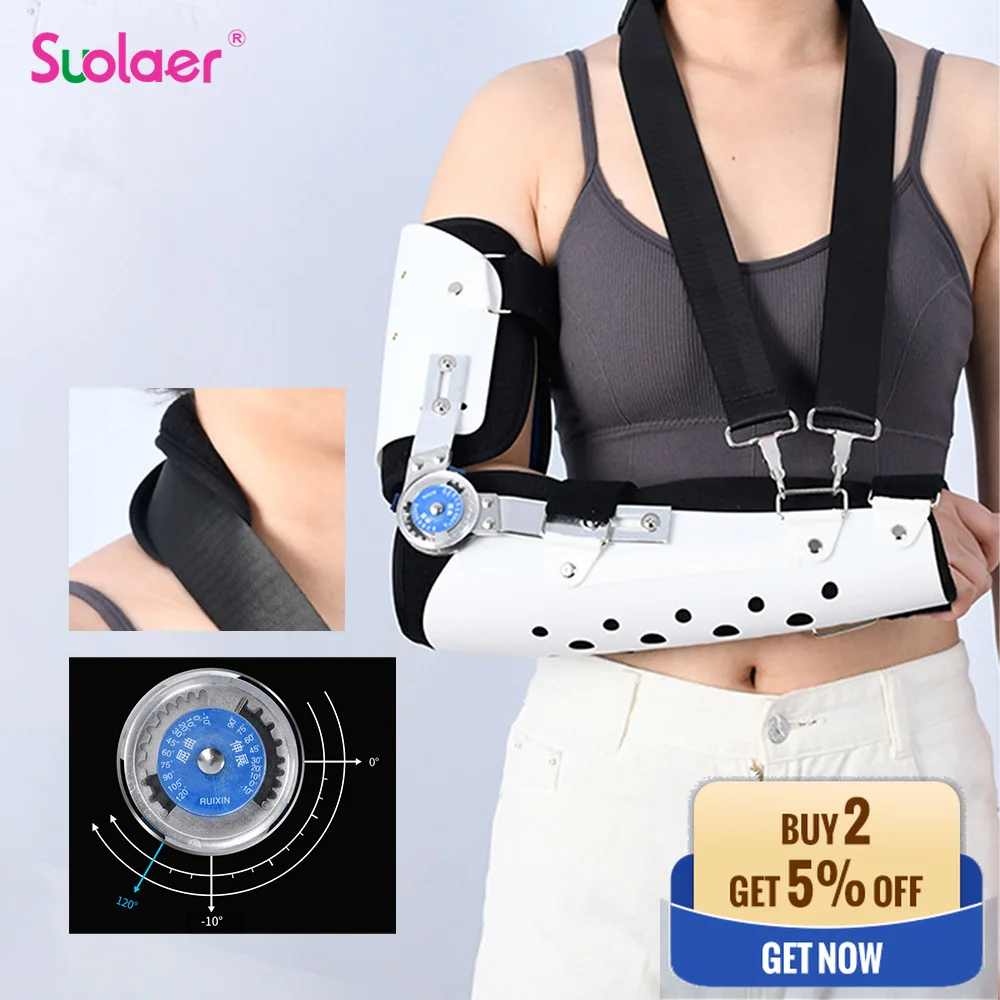 Elbow Support Brace Rehabilitation Adjustable Arm Injury Recovery Brace Stabilizer with Sling Elbow Shoulder Fracture Fixation