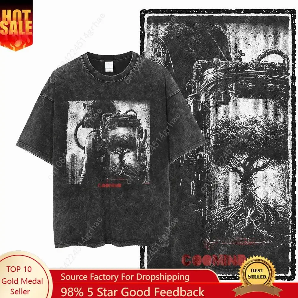 G24 Exclusive Big Size Cool Cotton  Men's COOLMIND  Printed Graphic T-shirt | Acid Washed  Streetwear O-neck men's Tee Tshirt