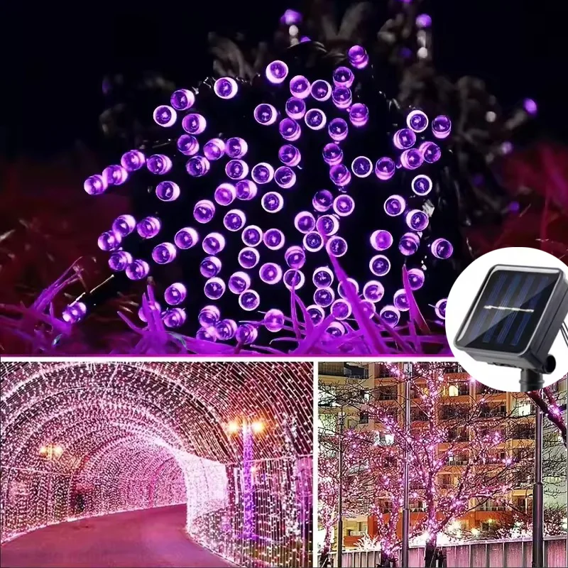 

5 Colors Outdoor Solar Light Garden Warm/Purple/RGB LED Strip String Fairy Lights Solar Lamp Waterproof Garland Christmas Decor
