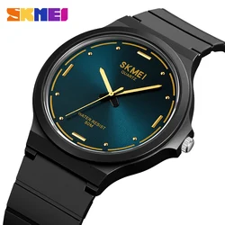 SKMEI Minimalist Style  Students Sports Watch Fashion Ultra Thin TPU Band 3ATM Waterproof Quartz Wrist Watches for Men