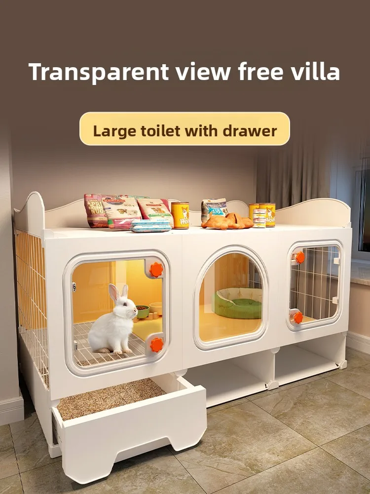 

Large Luxury Rabbit Cage with Toilet Bunny Villa Guinea Pig Hutch Home Pet House