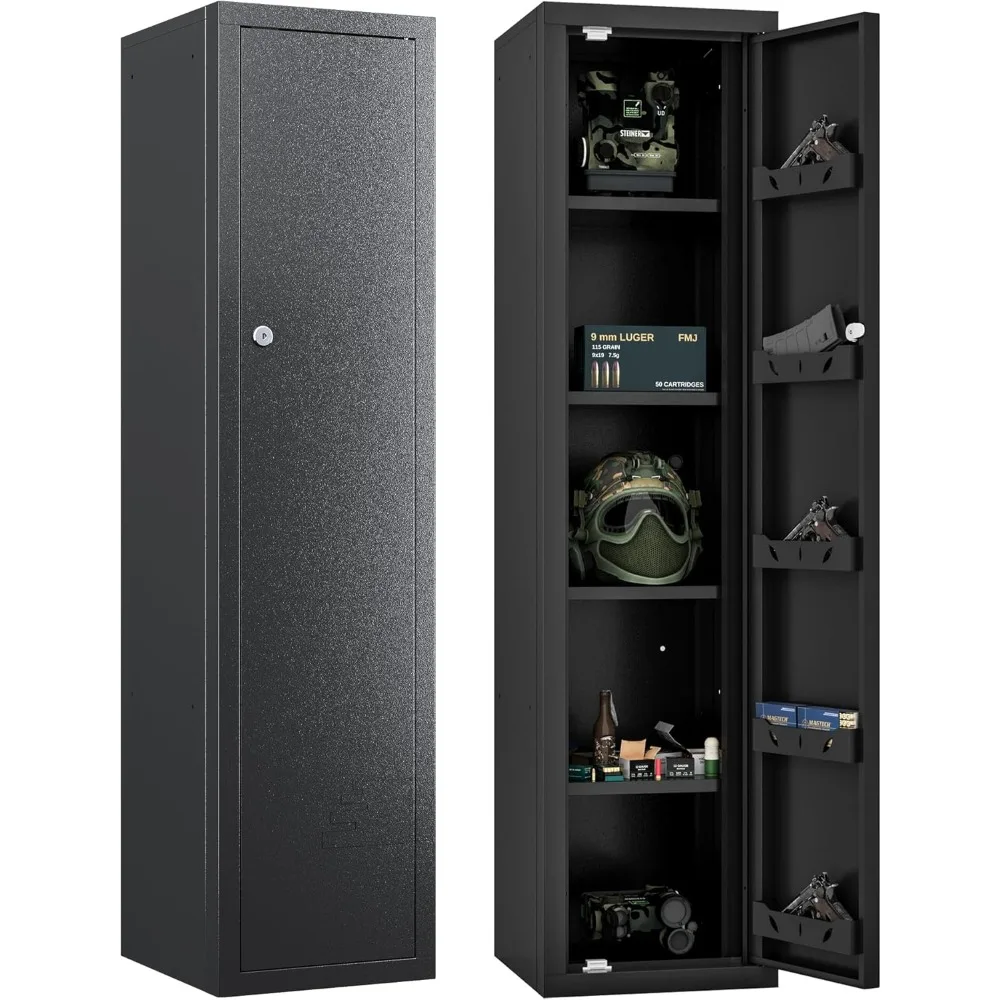 

Ammo Cabinet 59-Inch Tall Gun Cabinet Ammo Safe for Home Safes Use Quick Access with Ammunition Compartment and Removable S