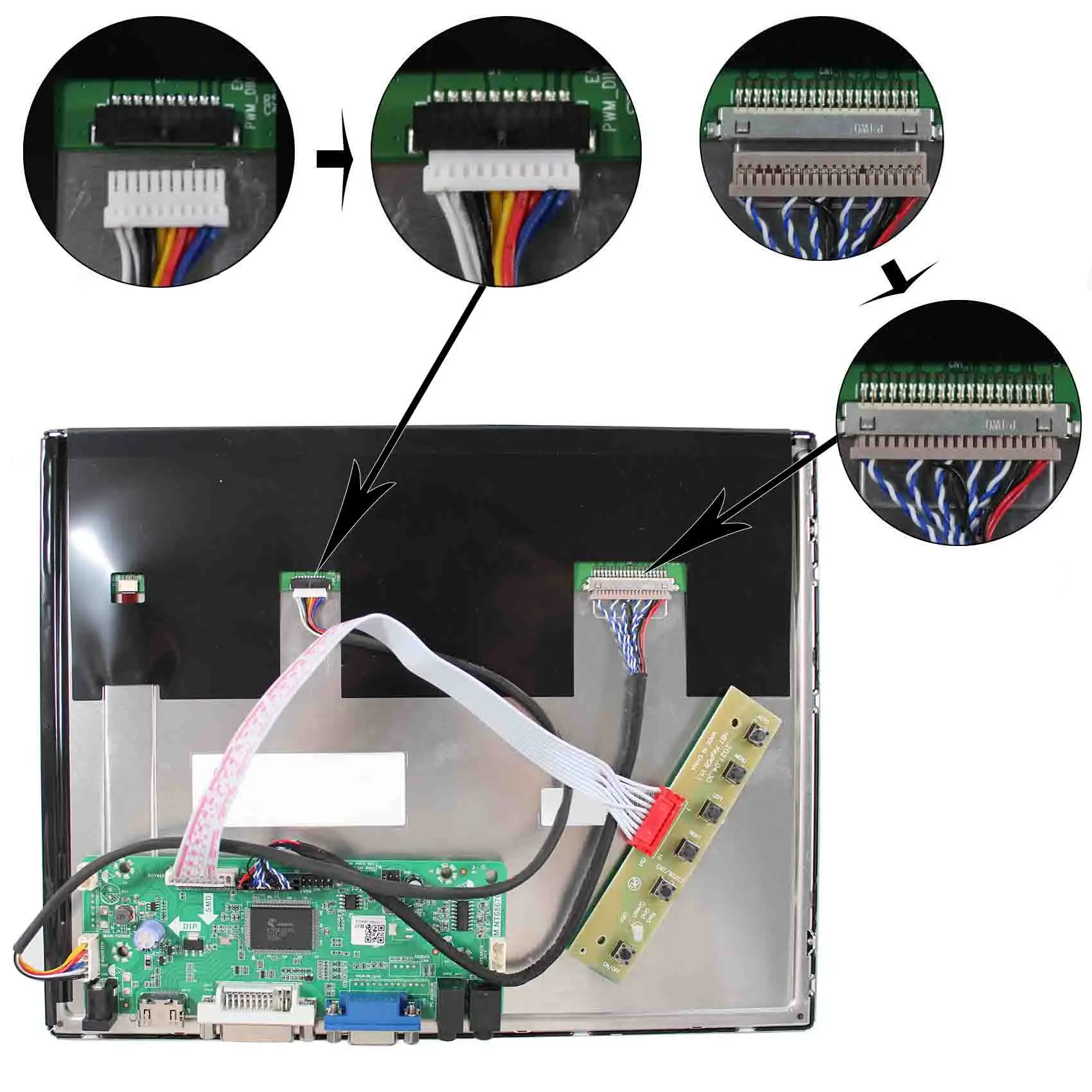 H-D DVI VGA لوحة تحكم LCD 12.1 "G121X1-L04 1024X768 شاشة LCD