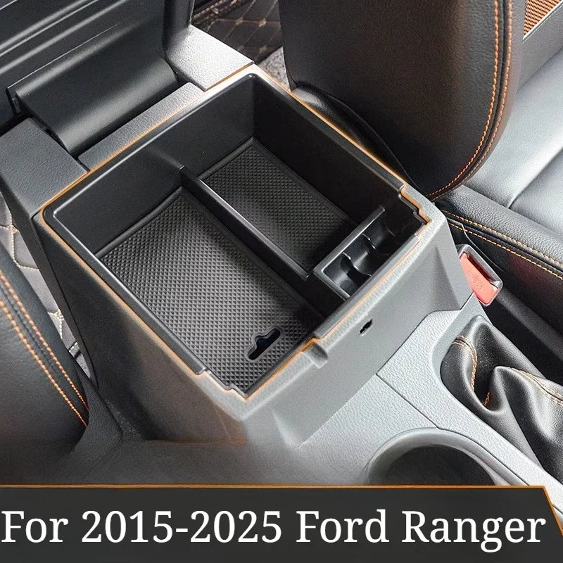 Armrest Box Storage Organizer for 2015-2021 Ford Ranger, Center Console Compartment Interior Mod Accessory