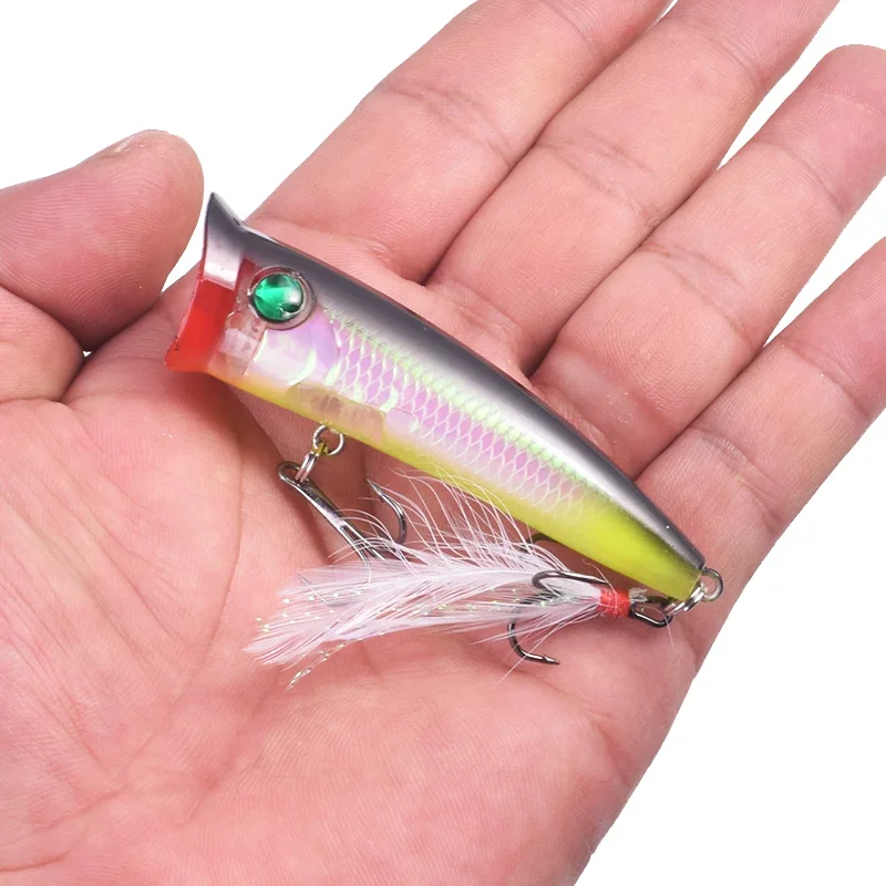 1 Pc Topwater Fishing Lure 7.5cm 10.5g Popper Wobbler Hard Artificial Bait for Bass Pike Catfish Crankbaits Fishing Tackle