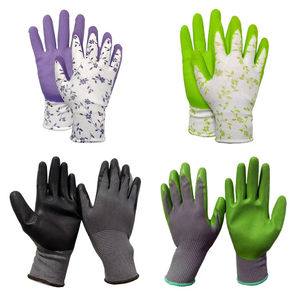 Coating Nylon Latex Work Gloves Woodworking Non-slip Durable Coating Work Gloves Camping Car repair 1 pair