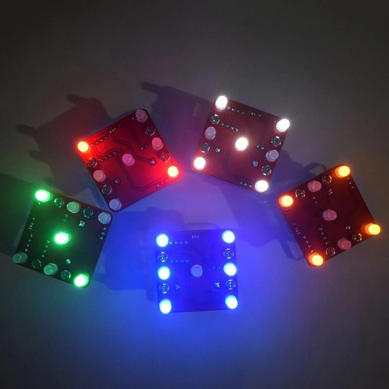 DIY Swing Shaking LED Dice Kit (No battery) with Small Vibration Motor Diy Electronic Kits for Beginners Breathing Led