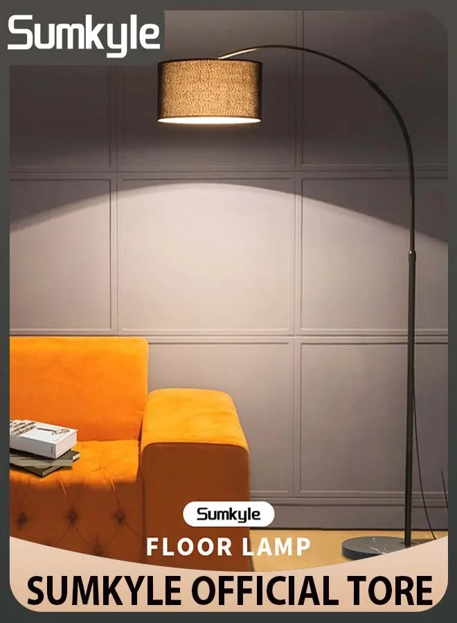 Nordic Simple LED Floor Lamp Modern Eye-protecting Vertical Standing Lamp For Bedroom Living Room Study Office Fabric Lampshade