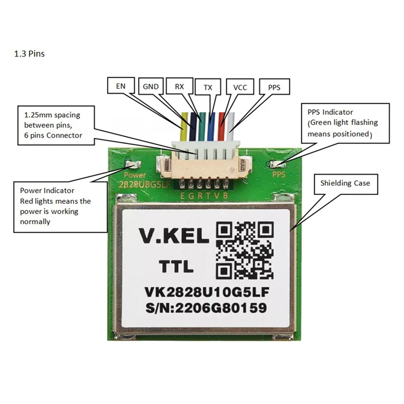 HFES VK2828U10G5LF GPS 모듈 내장 LNA GPS+Beidou+GLONASS+Galileo 비행 제어 모듈 부지 면적 측정기
