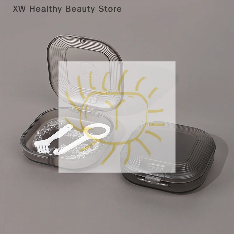 Braces Case Dental Retainer Storage Box Case Transparent Magnetic Aligner Mouth Guard Container For Teeth Travel Portable