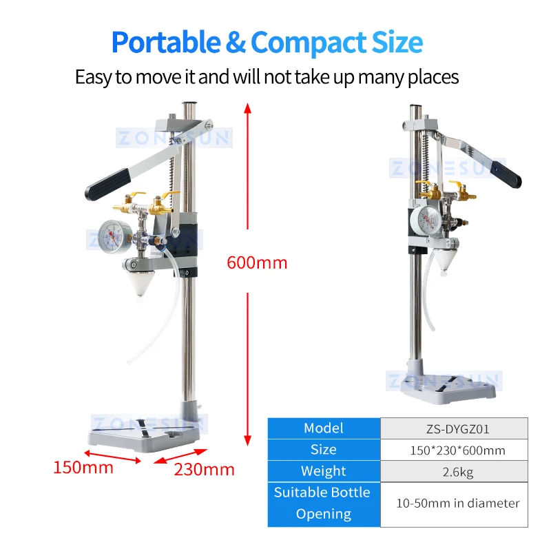 ZONESUN Equipressure Beer Filler Carbonated Drinks Filling Machine Manual Cola Soda Fizzy Alcoholic Beverage Defoaming ZS-DYGZ01