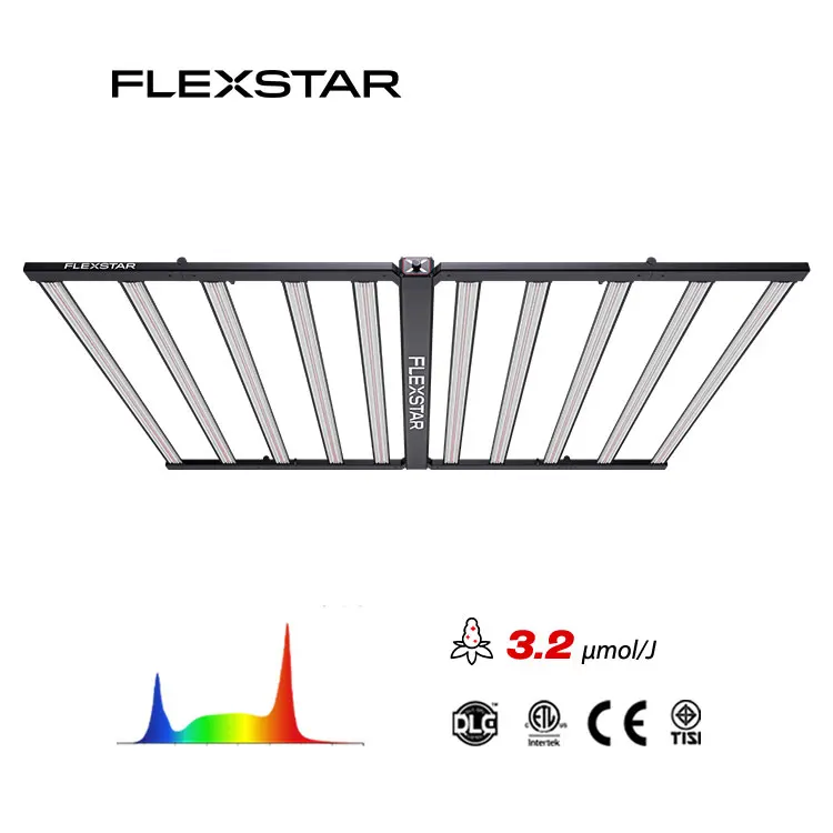 

Hot selling：Flexstar Redline 3.2Umol/J 1000W 4X6Ft Daisy-Chain Ip66 Rated Daimmable Full Spectrum Led Grow Light with Fully Seal